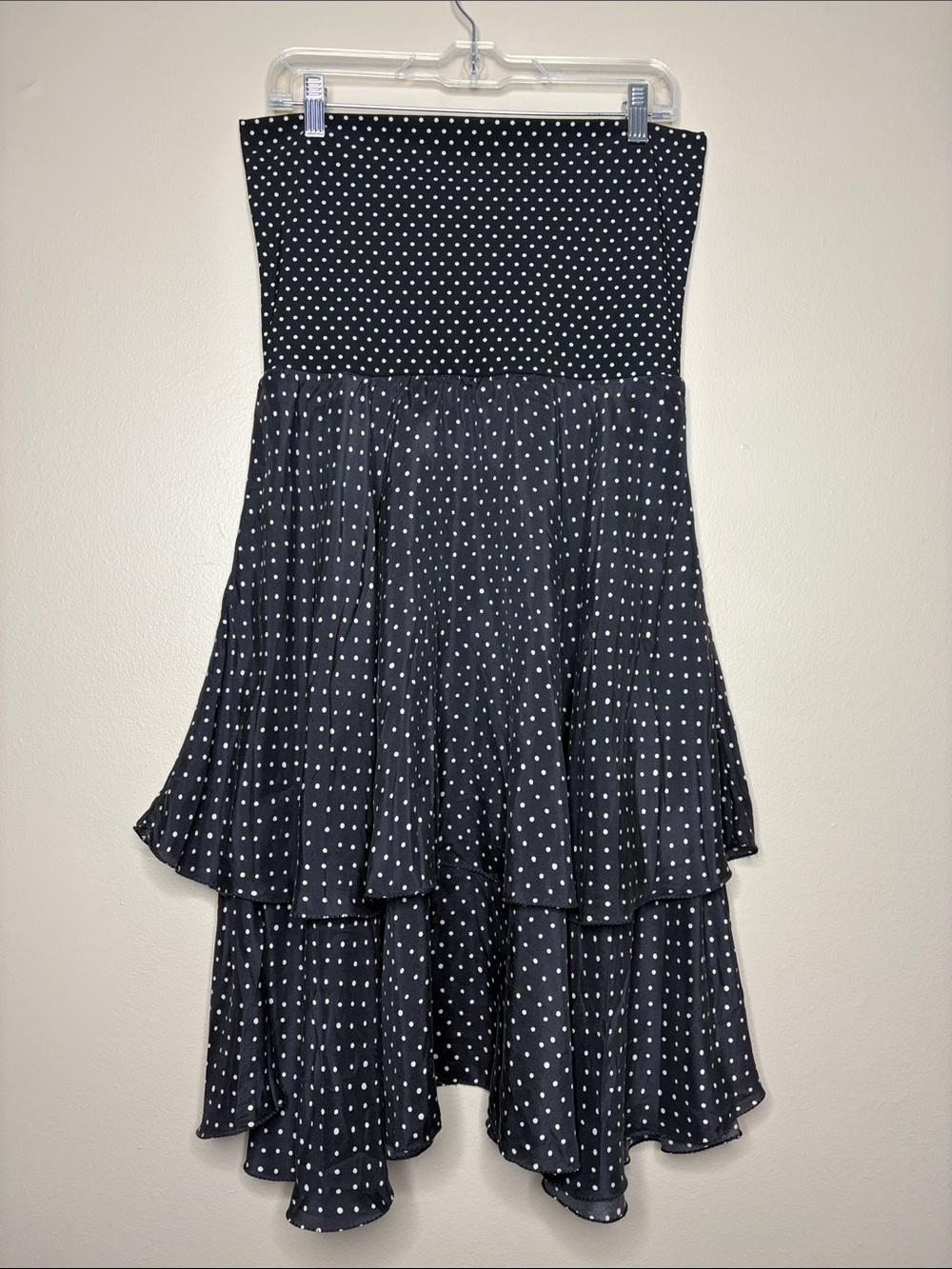 SHAN Canada 100% Silk Convertible Maxi Skirt Strapless Midi Dress Polka Dot 10